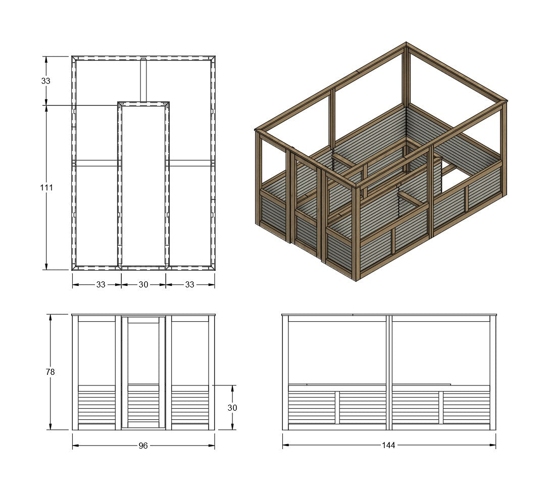 Enclosed Horseshoe Raised Garden Bed